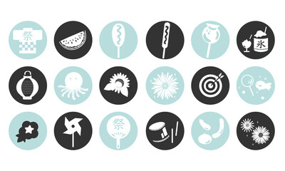 夏祭りアイコンセット