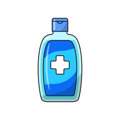 Bottle Hand sanitizer drawing vector illustration with cartoon style isolated on white background