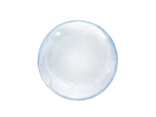White glass ball. White sphere on a white background, 3d render