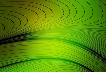 Obraz premium Light Green, Yellow vector backdrop with wry lines.