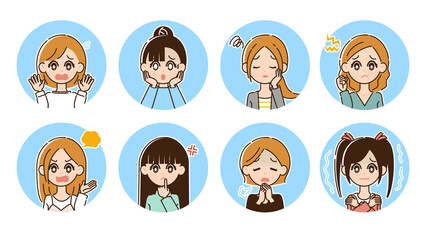 ネガティブな女性のイラスト