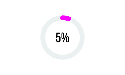 Circle Percentage Diagrams Showing 5% Ready-to-use for web Design, user interface (UI) or Infographic - Indicator with Pink
