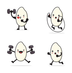 cute rice cartoon character