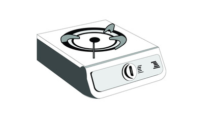 Fototapeta premium Illustration of a single burner gas stove. cooking equipment eps 10