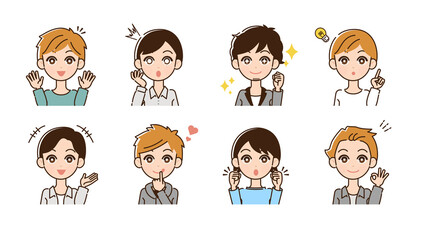 ポジティブな男性のイラスト