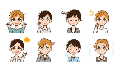 ネガティブな男性のイラスト