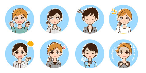 ネガティブな男性のイラスト