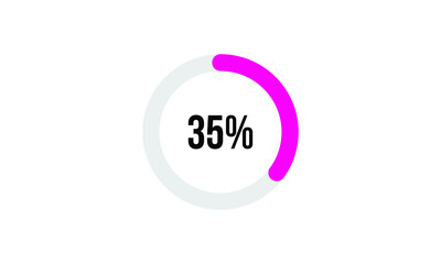 Circle Percentage Diagrams Showing 35% Ready-to-use for web Design, user interface (UI) or Infographic - Indicator with Pink