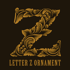 Letter Z logo vintage ornament style - obrazy, fototapety, plakaty