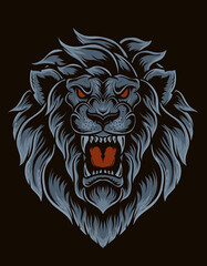 Obraz premium illustration vector isolated lion head