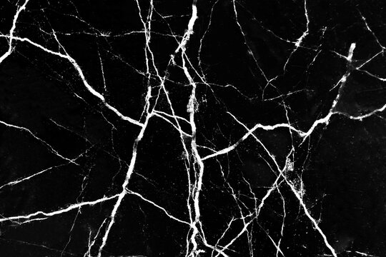 Marble texture with patterns vein seamless white on black background