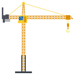 Tower crane build machine illustration