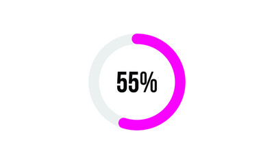 Circle Percentage Diagrams Showing 55% Ready-to-use for web Design, user interface (UI) or Infographic - Indicator with Pink