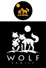 wolf logo brand design vector