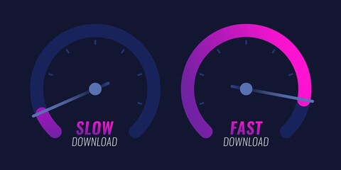 Speedometer internet speed level indicator vector design - obrazy, fototapety, plakaty