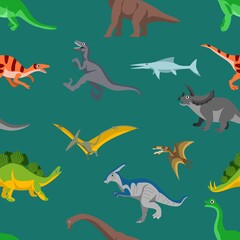 Dinosaurs seamless pattern background vector illustration