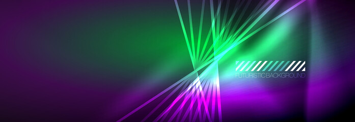 Neon dynamic beams vector abstract wallpaper background. Wallpaper background, design templates for business or technology presentations, internet posters or web brochure covers