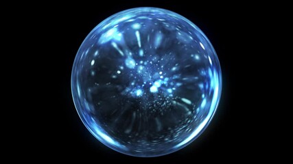 Looping crystal ball animation on a black background