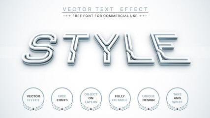 3D White - editable text effect, font style