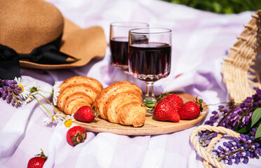 Romantic picnic scene on summer day