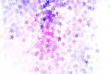 Light Pink, Blue vector background with colored stars.