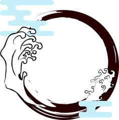 白黒_波_アイコン_フレーム