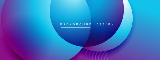 Gradient circles with shadows. Vector techno abstract background. Modern overlapping forms wallpaper background, design template