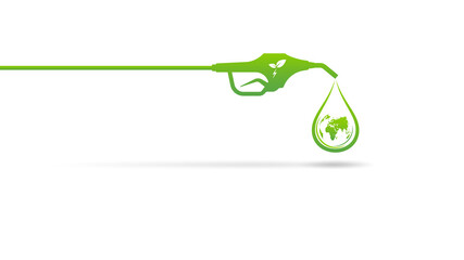 Eco friendly and Sustainable development with fuel nozzle, World environmental day, Vector illustration - obrazy, fototapety, plakaty