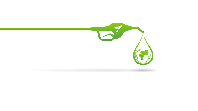 Eco friendly and Sustainable development with fuel nozzle, World environmental day, Vector illustration