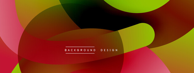 Obraz premium Abstract overlapping lines and circles geometric background with gradient colors