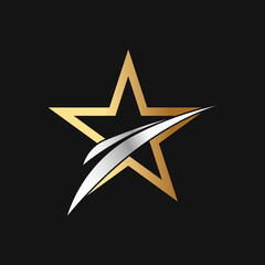 Obraz premium Abstract Star Logo icon Design Vector template. Simple and Elegant Star Logo design concept. Star Logo icon vector design template for business, branding, company, website, symbol, corporate, logo.