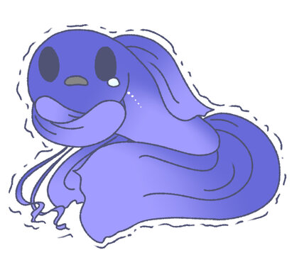 recommend clip art: 寒くて震えるベタ（青色）