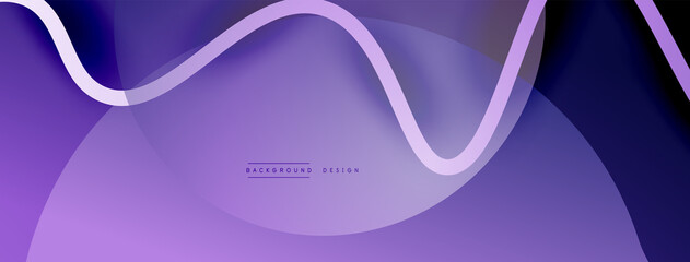 Abstract gradient background with wave line with shadow effect. Geometric composition. 3D shadow effects and fluid gradients