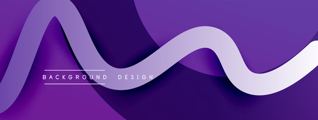 Abstract gradient background with wave line with shadow effect. Geometric composition. 3D shadow effects and fluid gradients