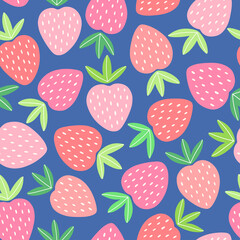 Seamless pattern with colorful fruits for textile design. Summer background in bright colors. Hand-drawn trendy vector illustration.