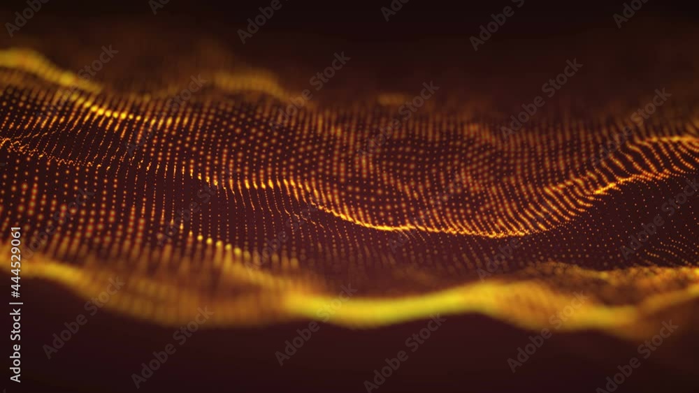 Aufkleber gold light wave abstract animation. abstract light flow background wave gold. 4k seamless loop.