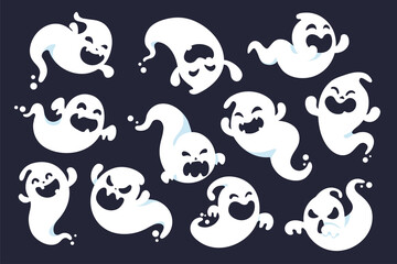 A cartoon white evil ghost that has fun haunting people on Halloween.