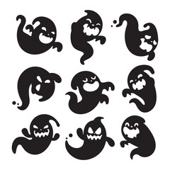 A cartoon white evil ghost that has fun haunting people on Halloween.