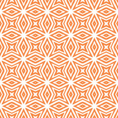 Fototapeta premium Ethnic hand painted pattern. Orange symmetrical