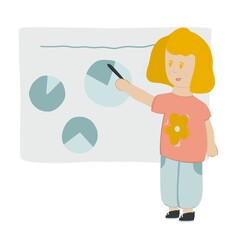 Fille en train de travailler