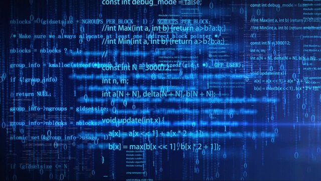 Technical background of network programming based on binary digital code.