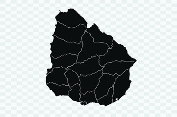 Uruguay map black Color on Backgound