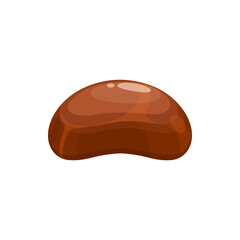 Candy, chocolate dessert and sweet food vector isolated icon. Milk chocolate snack treat of truffle or praline, cocoa confection, confectionery comfit from box