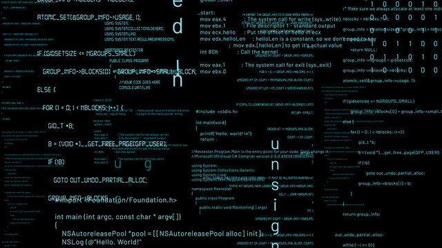 Visionary programming and coding of future software . 3D rendering computer graphic .