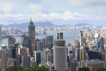 Fototapeta na wymiar the cityscape of hong kong, view at Wan Chai Gap, 11 June 2021