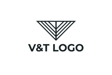 V and T letter logo design