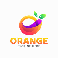 Circle orange colorful gradient logo