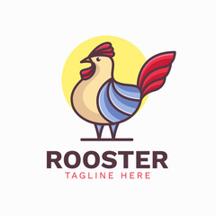 Simple rooster cartoon logo template