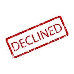 Declined rubber stamp, printed seal texture to bank