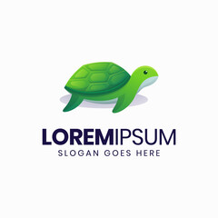 Green turtle gradient logo template